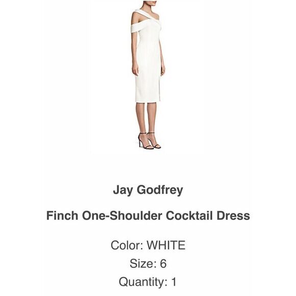 NWT Jay Godfrey Finch One Shoulder Cocktail Dress Sz 6 - Picture 2 of 10